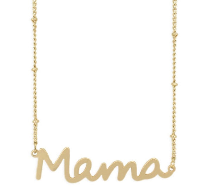 Mama Script Necklace