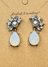 Load image into Gallery viewer, Pearl &amp; Crystal Earrings - Stardust &amp; Moonstone
