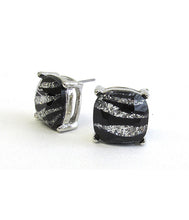 Load image into Gallery viewer, Zebra Sparkle Stud Earrings
