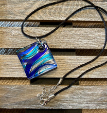 Load image into Gallery viewer, Waves of Blue Glass Pendant Necklace
