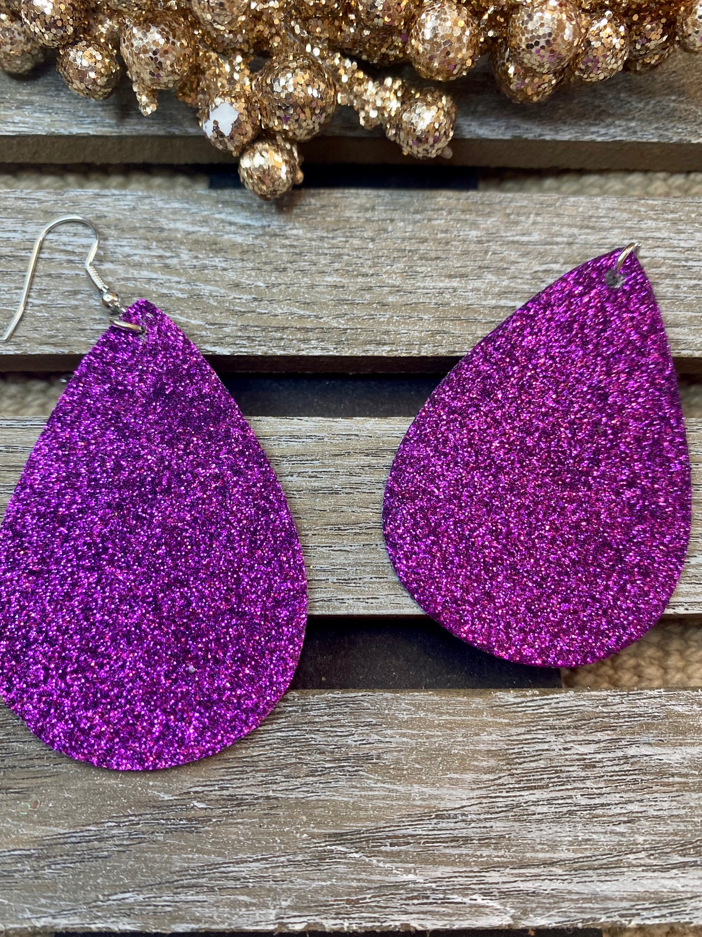 Glitter Teardrop Earrings - Various Colors - Stardust & Moonstone