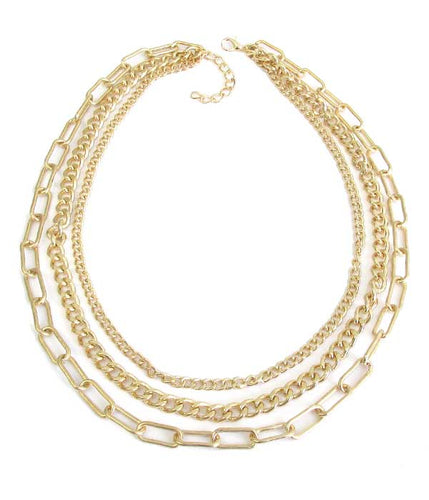 Multi Layer Gold Chain Necklace - Stardust & Moonstone