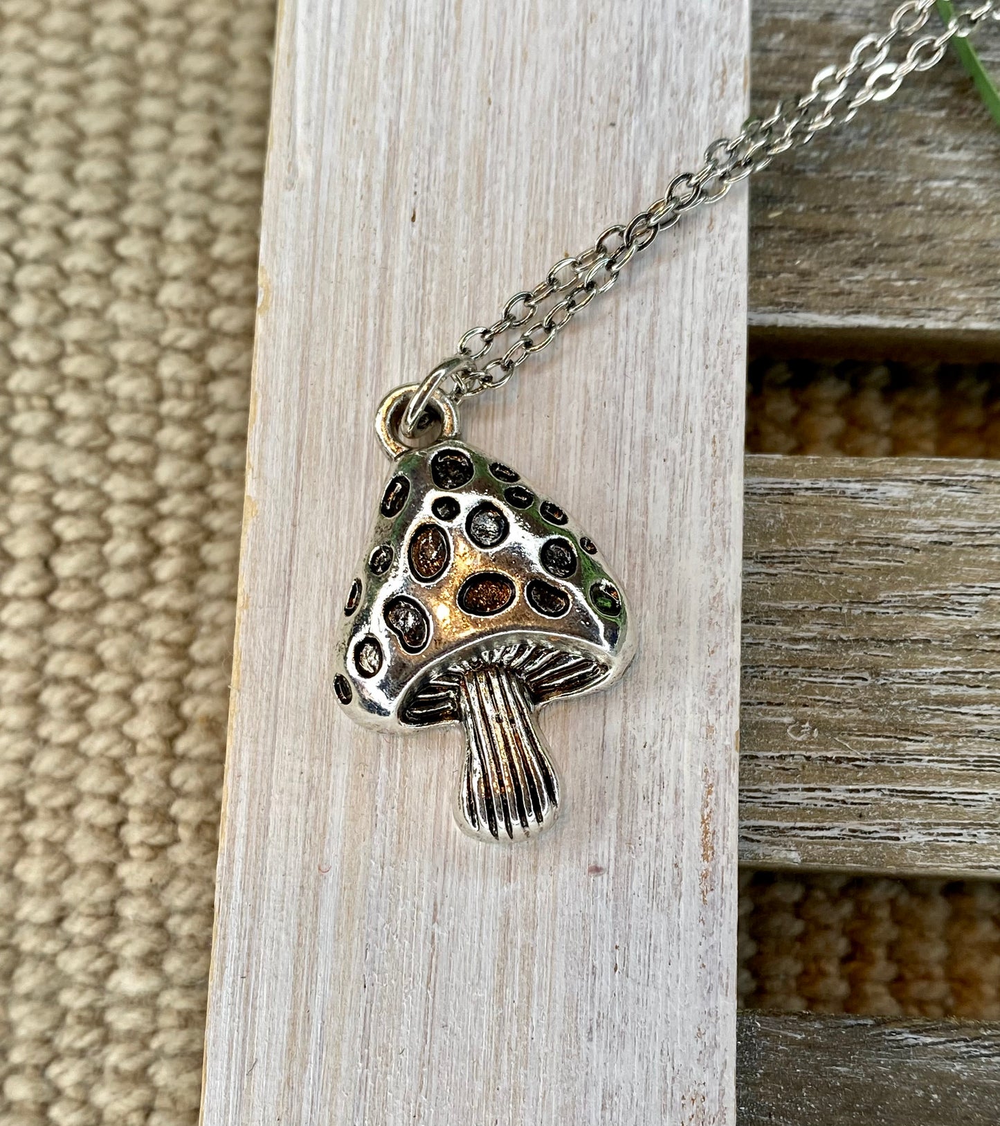 Silver Mushroom / Toadstool Necklace