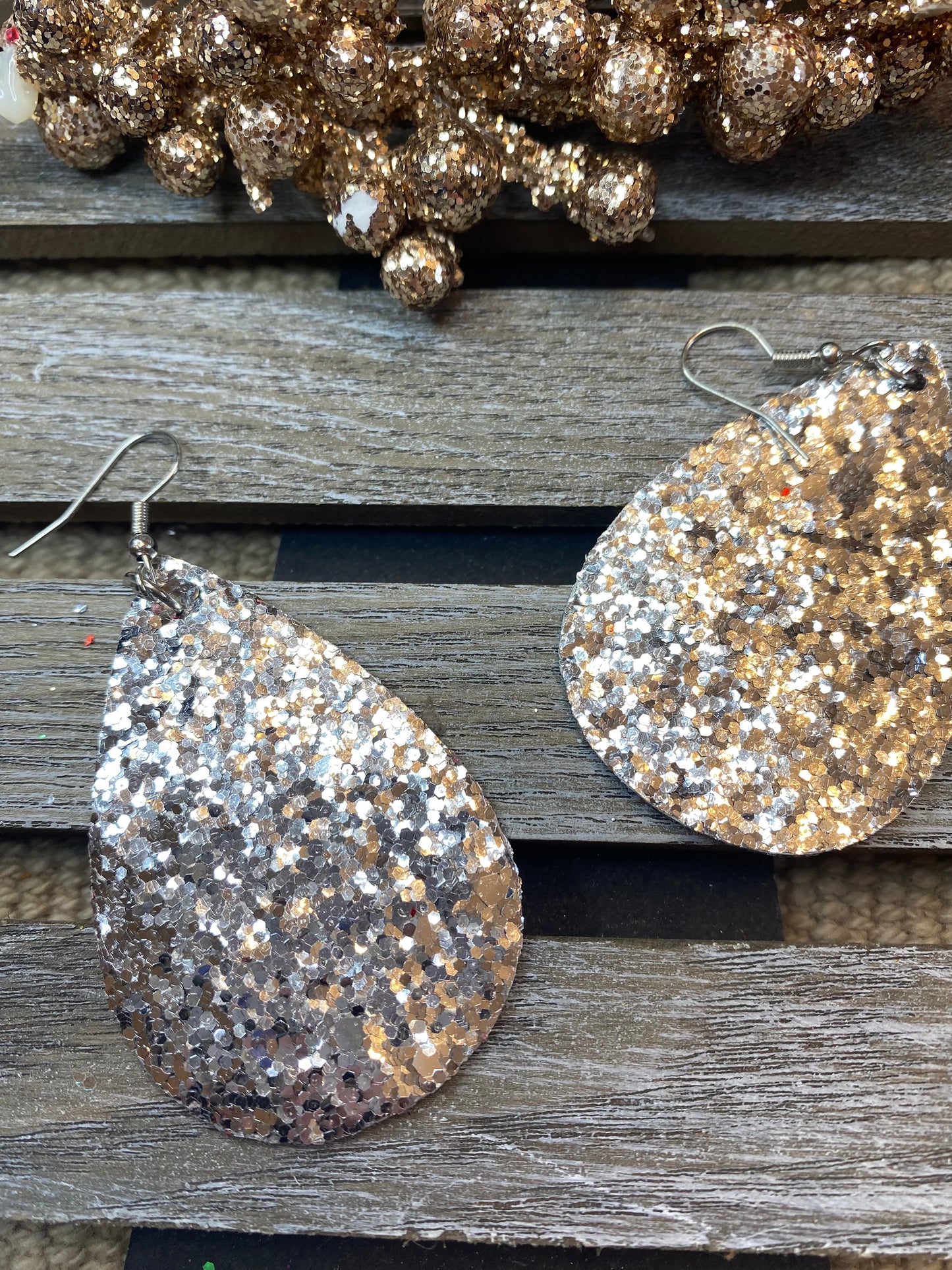 Glitter Teardrop Earrings - Various Colors - Stardust & Moonstone