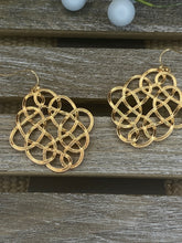 Load image into Gallery viewer, Filigree Knot Earrings in Silver or Gold
