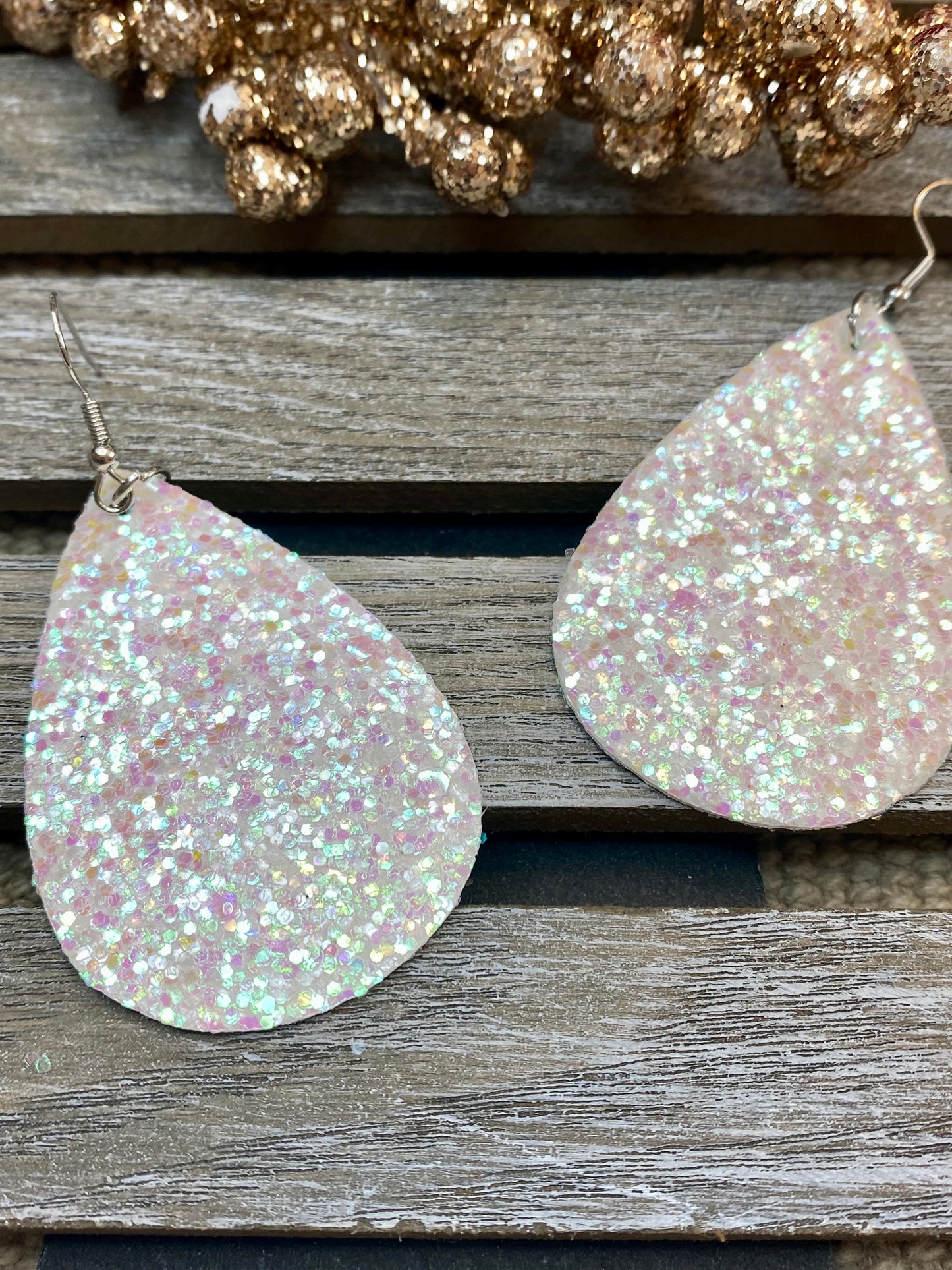 Glitter Teardrop Earrings - Various Colors - Stardust & Moonstone
