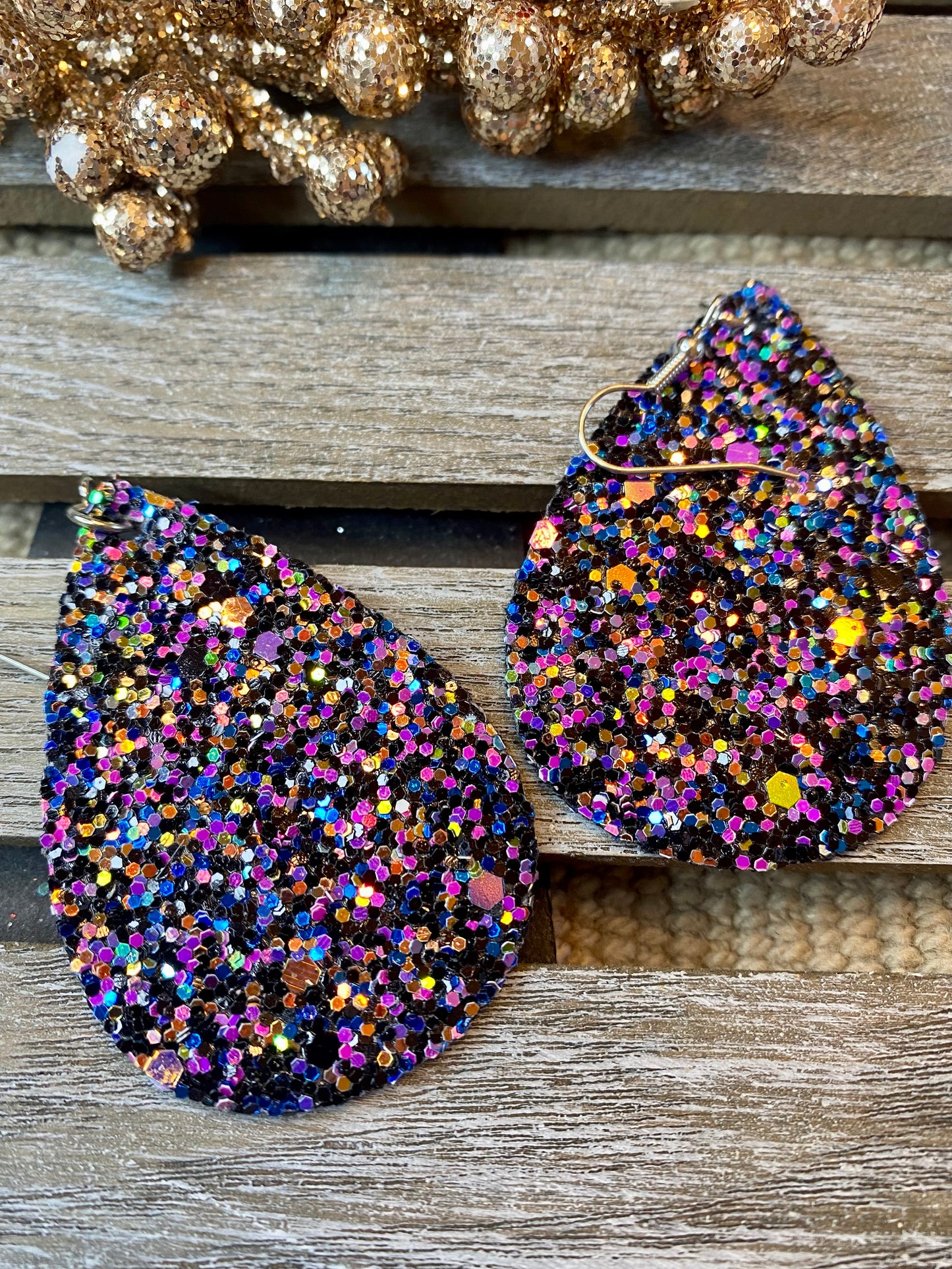 Glitter Teardrop Earrings - Various Colors - Stardust & Moonstone