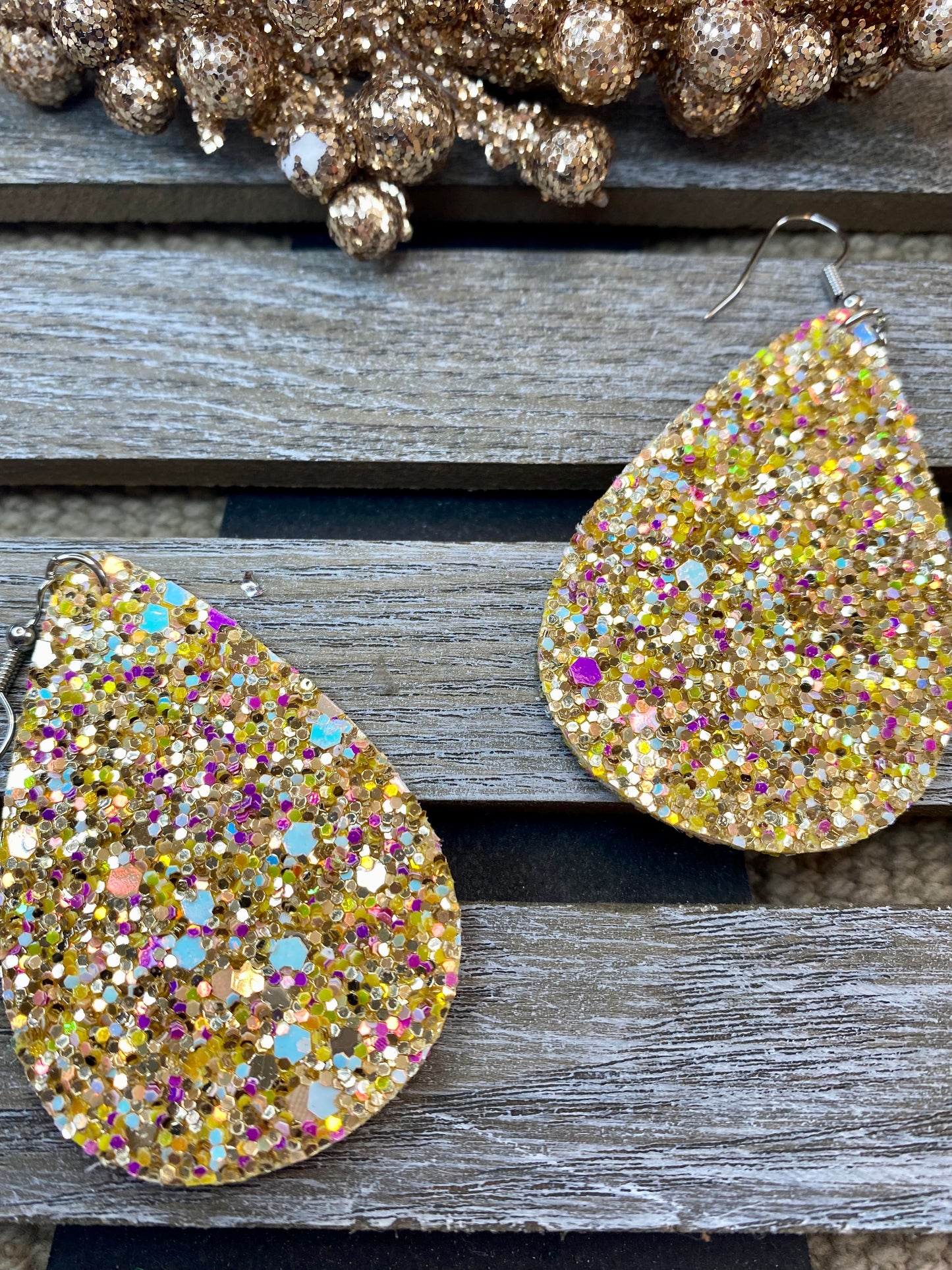 Glitter Teardrop Earrings - Various Colors - Stardust & Moonstone