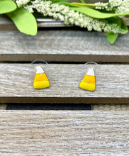 Load image into Gallery viewer, Candy Corn Stud Earrings - Stardust &amp; Moonstone
