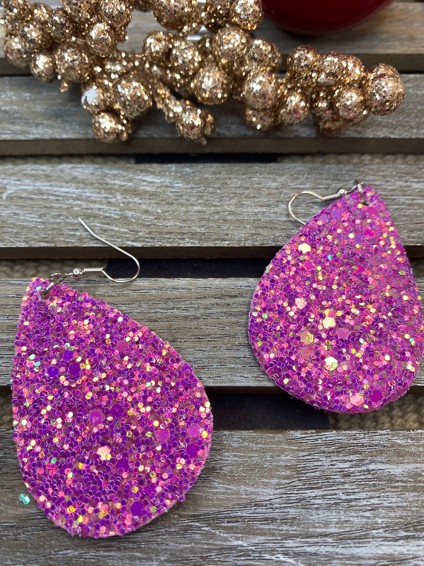 Glitter Teardrop Earrings - Various Colors - Stardust & Moonstone