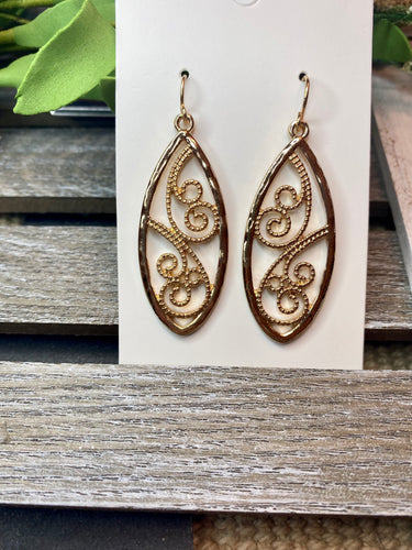 Open leaf Earrings - Silver or Gold - Stardust & Moonstone