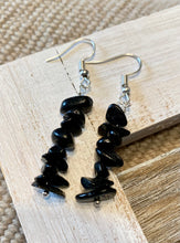 Load image into Gallery viewer, Black Tourmaline Handmade Chip Earrings

