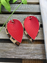 Load image into Gallery viewer, Petal Layered Faux Leather Earrings- Various Colors
