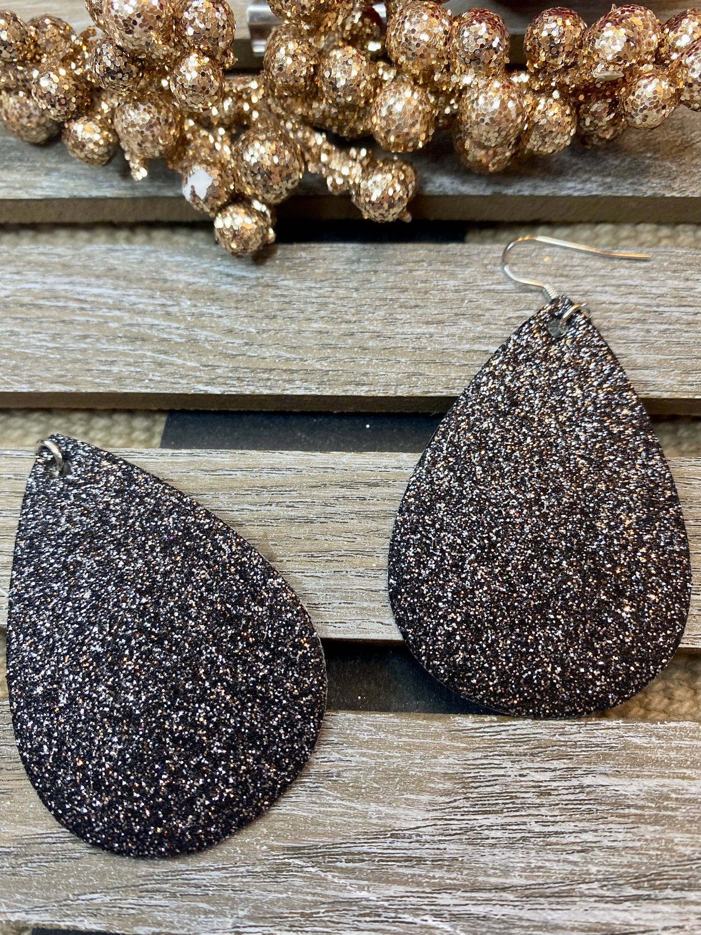 Glitter Teardrop Earrings - Various Colors - Stardust & Moonstone