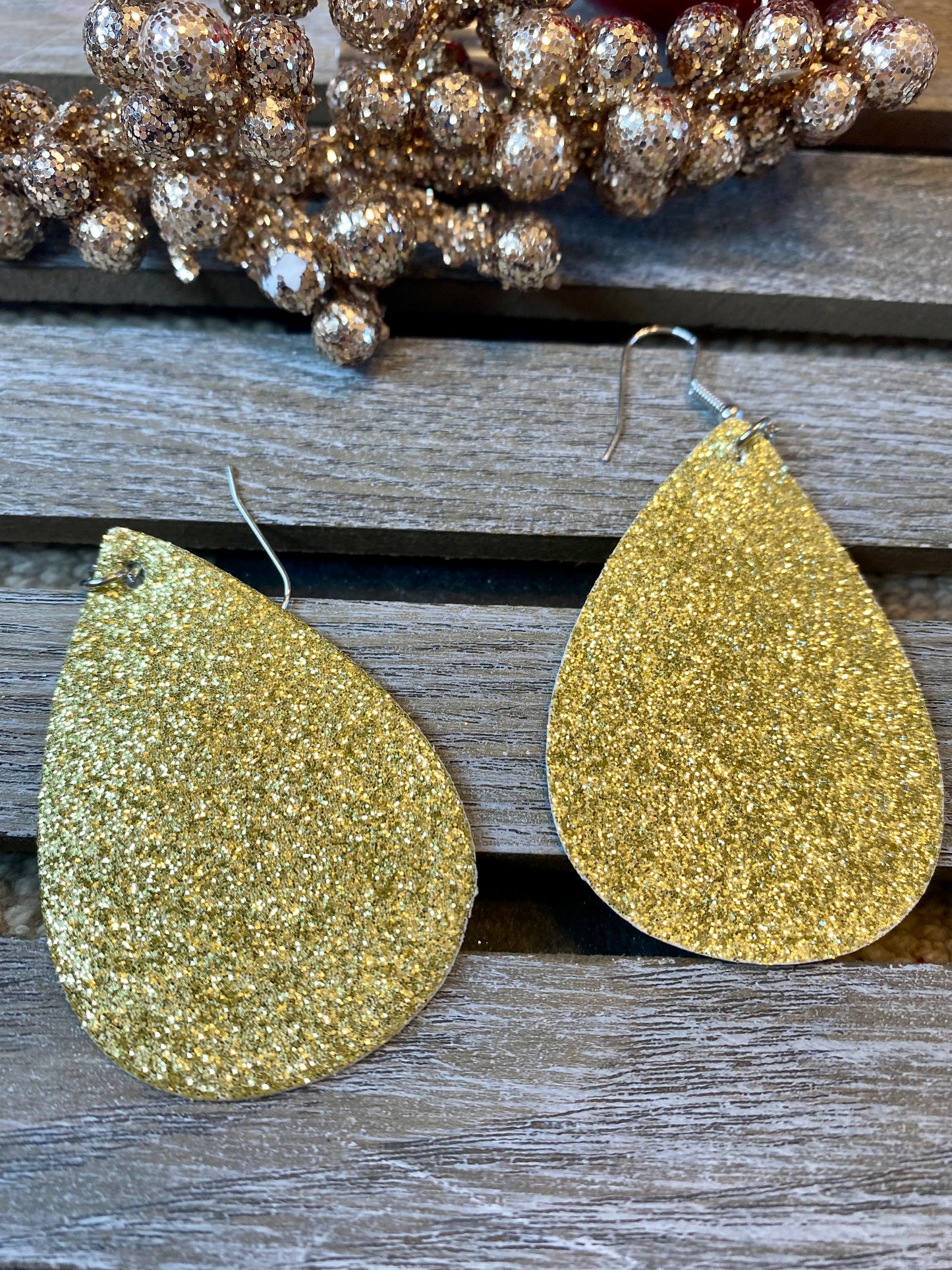 Glitter Teardrop Earrings - Various Colors - Stardust & Moonstone