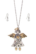 Load image into Gallery viewer, Two-tone Angel Keychain - Stardust &amp; Moonstone
