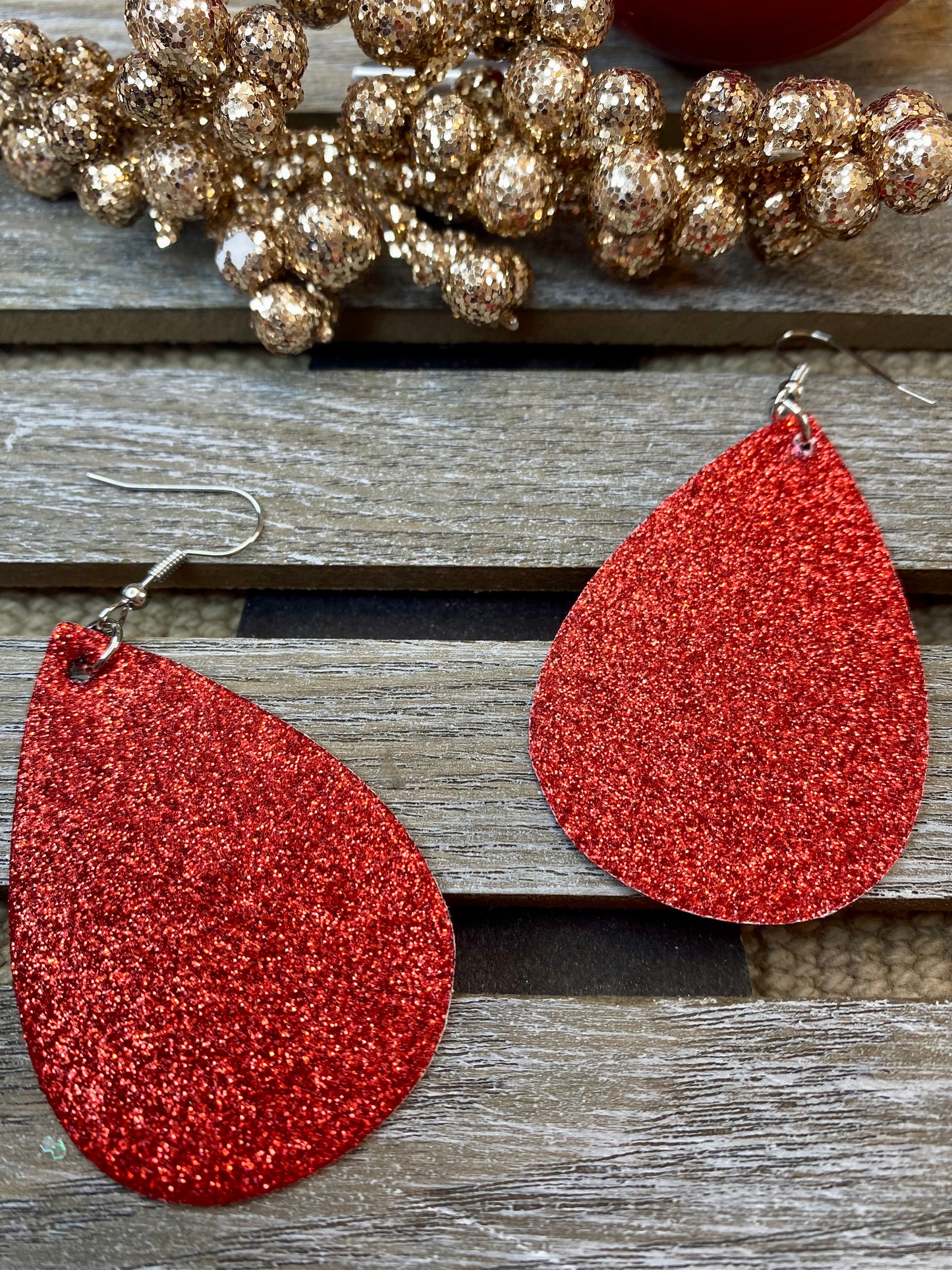 Glitter Teardrop Earrings - Various Colors - Stardust & Moonstone
