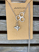 Load image into Gallery viewer, Bee &amp; Honeycomb Necklace - Stardust &amp; Moonstone
