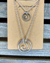 Load image into Gallery viewer, Double Layer Hoop Swirl Necklace - Stardust &amp; Moonstone
