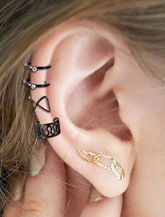 Assorted Black Ear Cuffs