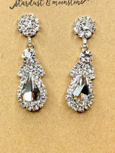 Load image into Gallery viewer, Clear Crystal Teardrop &amp; Rhinestone Earrings - Stardust &amp; Moonstone
