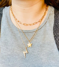 Load image into Gallery viewer, Bolt &amp; Star Chain Necklace - Stardust &amp; Moonstone
