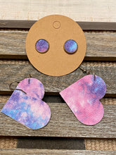 Load image into Gallery viewer, Tie-Dye Heart Earrings - Stardust &amp; Moonstone
