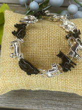 Load image into Gallery viewer, Black &amp; Silver Cat Bracelet
