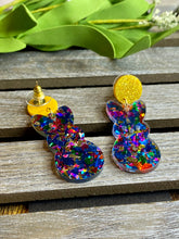 Load image into Gallery viewer, Mosaic Rainbow Bunny, Peep, Egg Earrings
