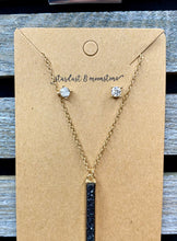Load image into Gallery viewer, Druzy Bar Necklace Set - Stardust &amp; Moonstone
