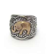 Load image into Gallery viewer, Two tone Elephant Ring - Stardust &amp; Moonstone
