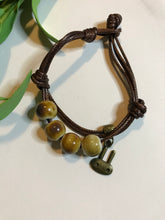 Load image into Gallery viewer, Leather and Bead cord Bracelet - Stardust &amp; Moonstone
