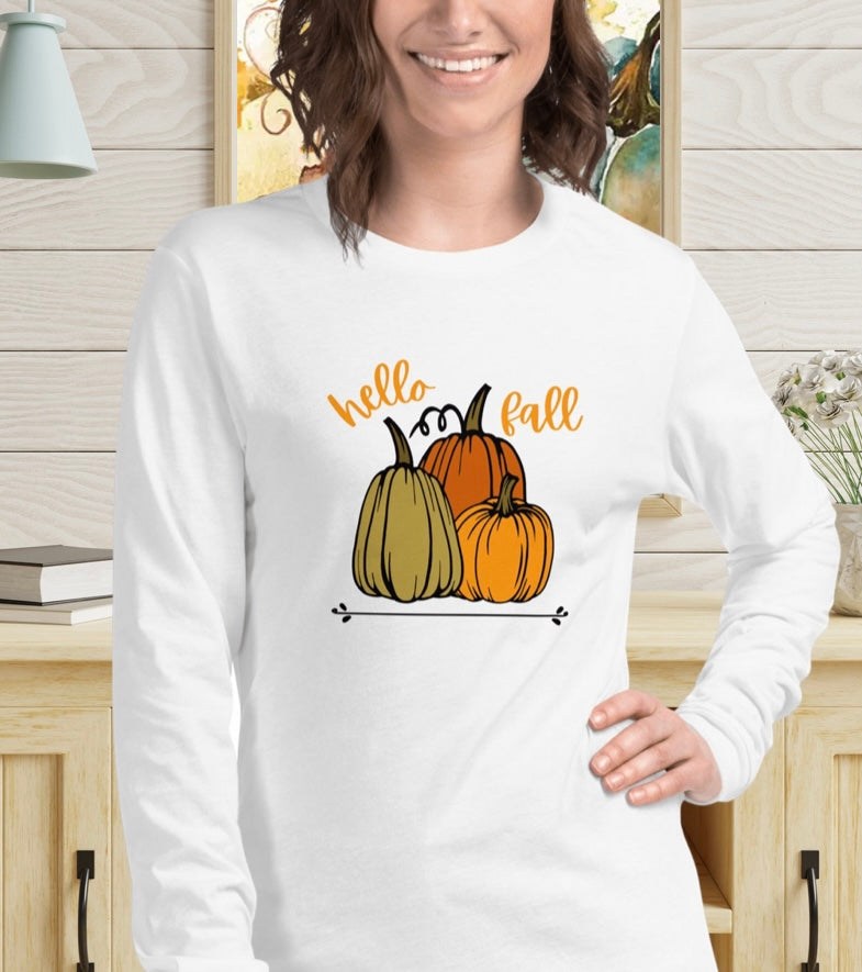 Hello Fall Unisex Long Sleeve Tee
