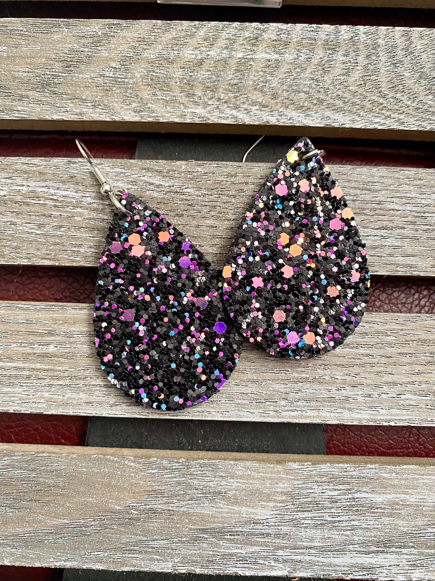 Glitter Teardrop Earrings - Various Colors - Stardust & Moonstone