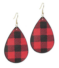 Load image into Gallery viewer, Red Buffalo Plaid Earrings - Stardust &amp; Moonstone
