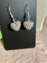Load image into Gallery viewer, Pave crystal heart earrings - Stardust &amp; Moonstone
