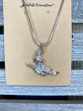 Load image into Gallery viewer, Crystal Witch Pendant Necklace - Stardust &amp; Moonstone
