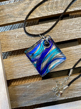 Load image into Gallery viewer, Waves of Blue Glass Pendant Necklace
