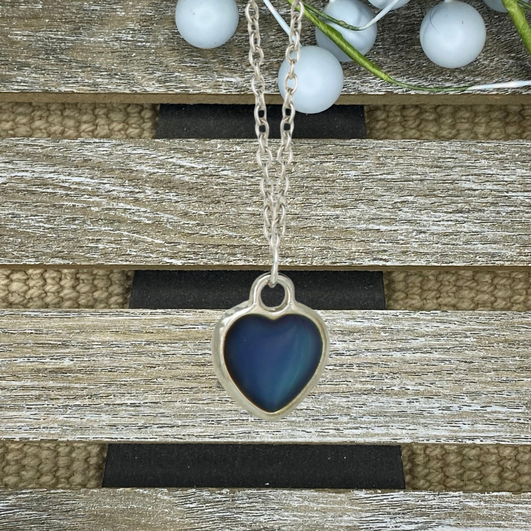 Silver Heart Mood Necklace