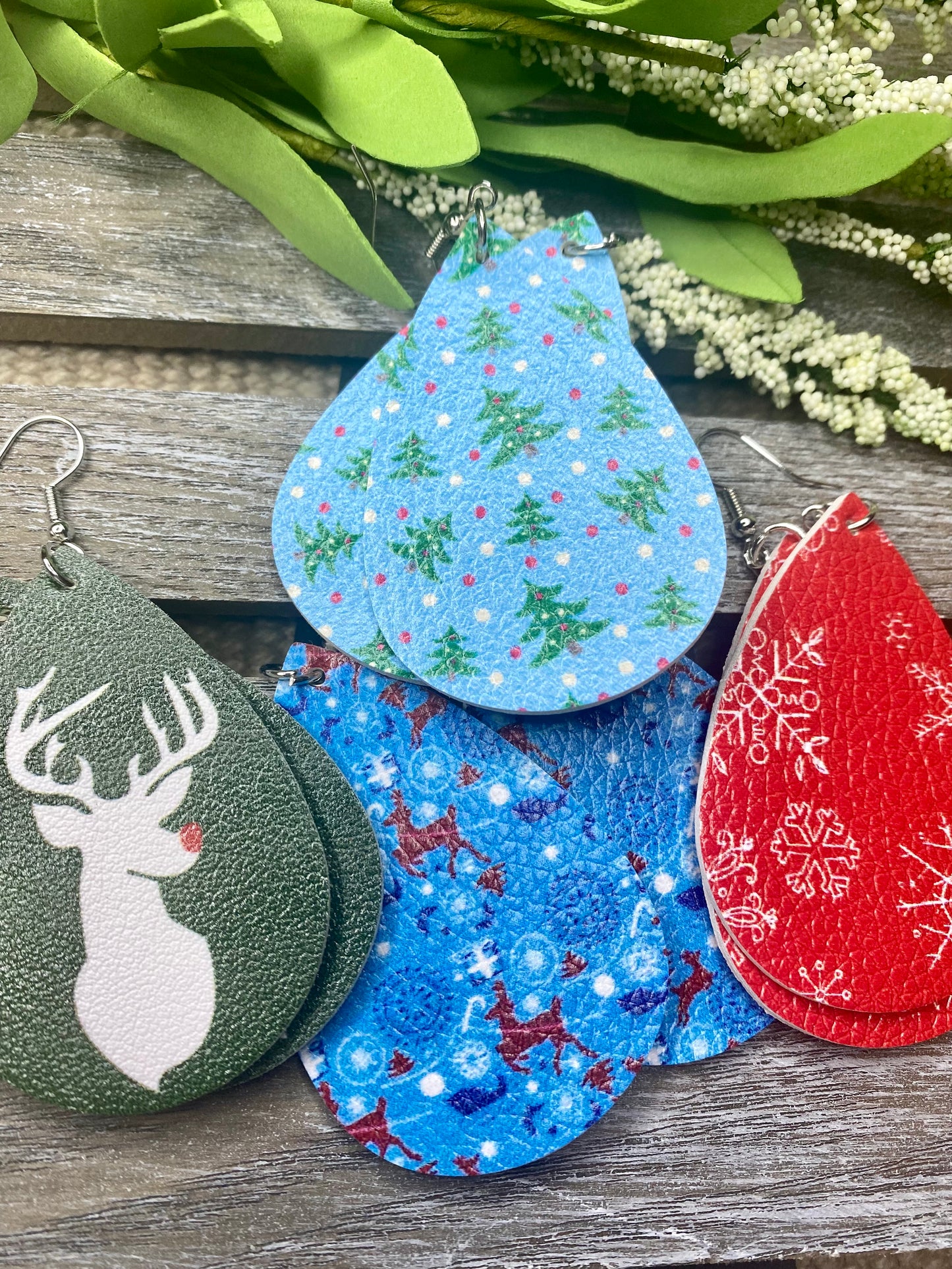 Holiday Teardrop Earrings - Stardust & Moonstone