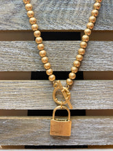 Load image into Gallery viewer, Gold Lock Toggle Necklace - Stardust &amp; Moonstone
