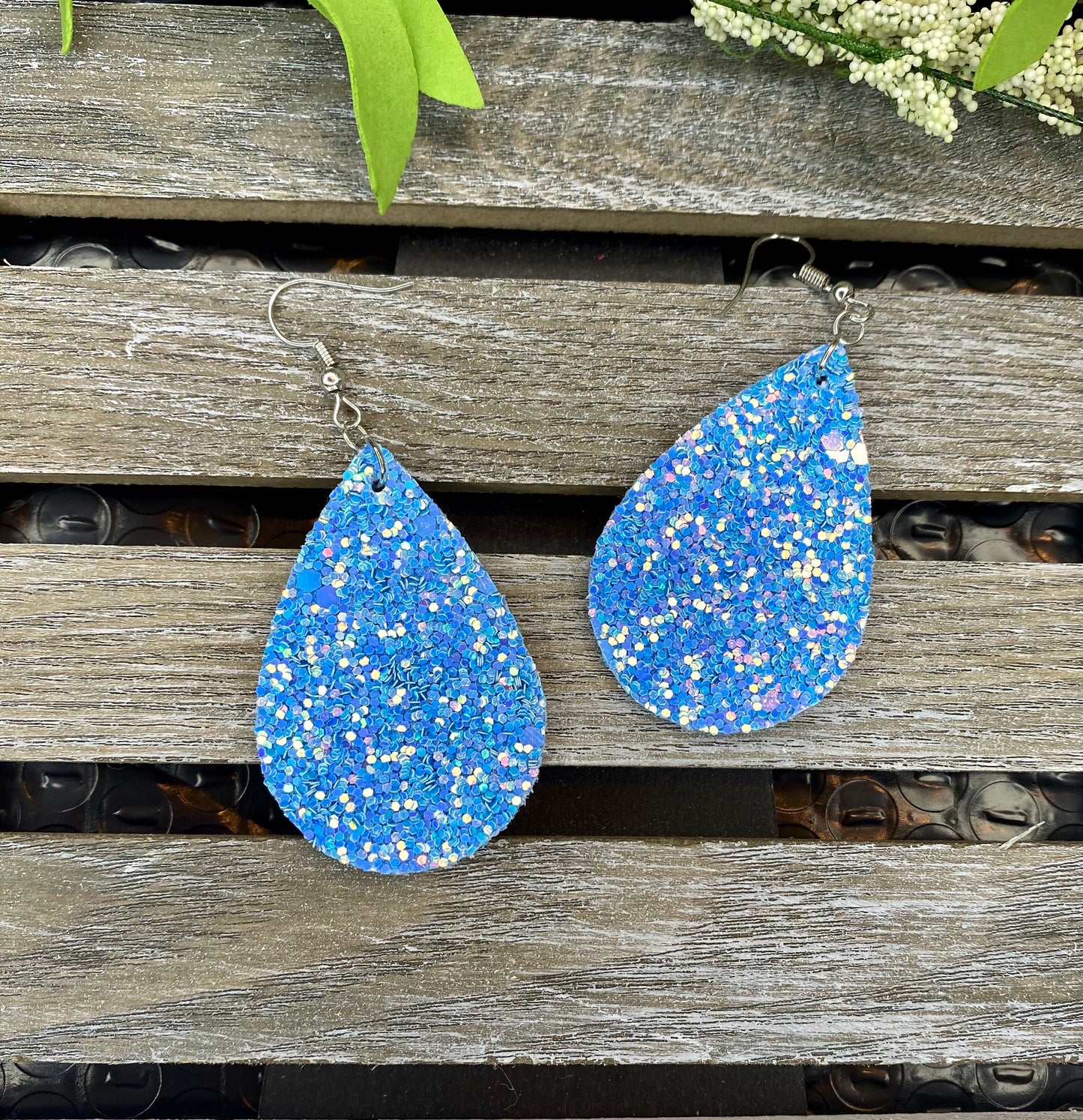 Glitter Teardrop Earrings - Various Colors - Stardust & Moonstone