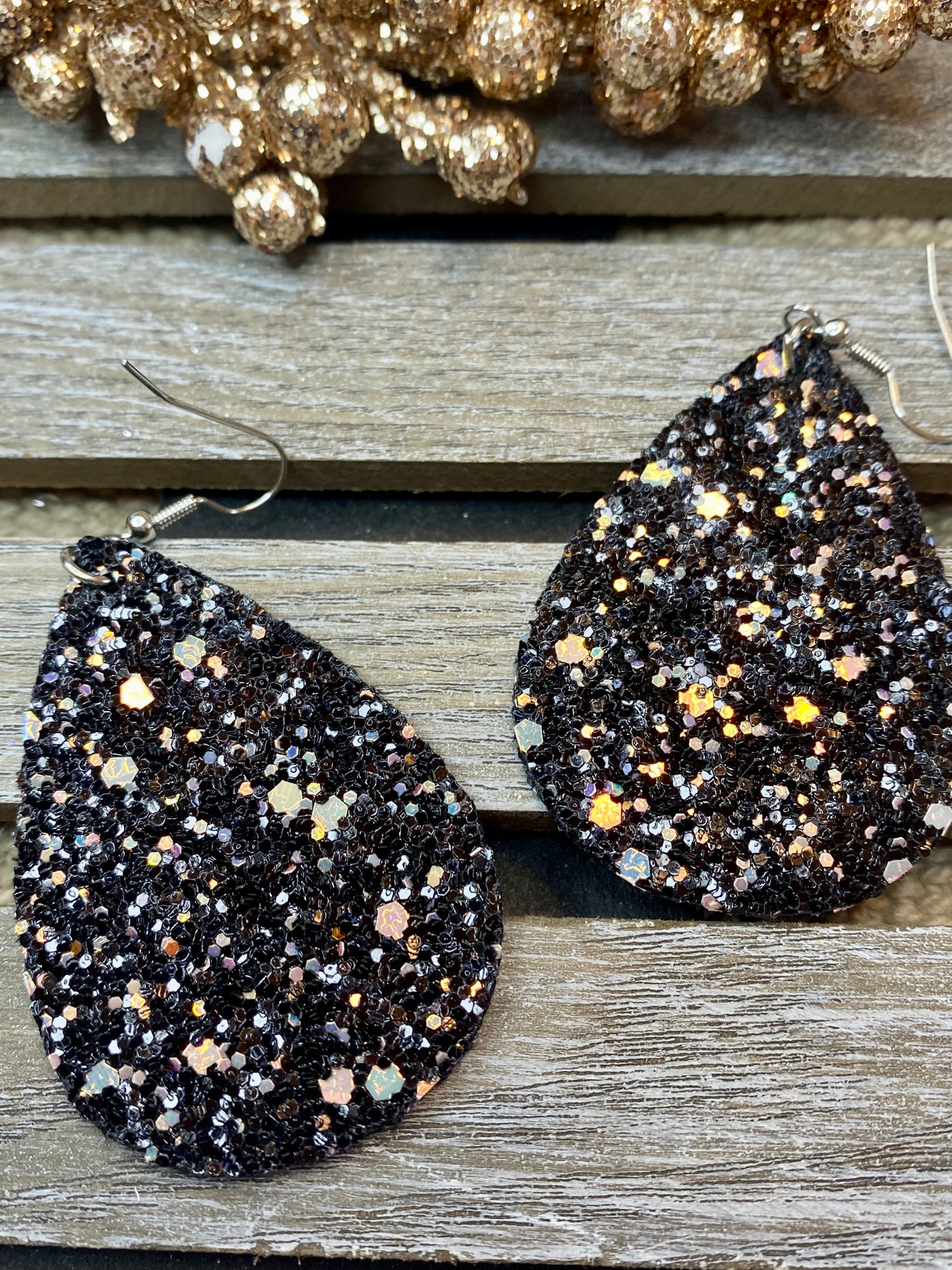 Glitter Teardrop Earrings - Various Colors - Stardust & Moonstone