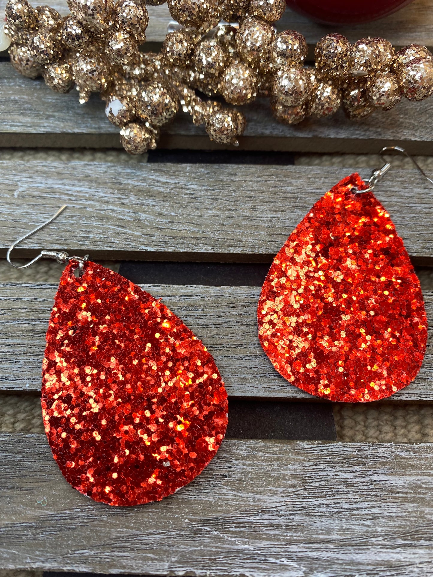 Glitter Teardrop Earrings - Various Colors - Stardust & Moonstone