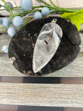 Load image into Gallery viewer, Natural Quartz Pendant with Tourmaline - Stardust &amp; Moonstone
