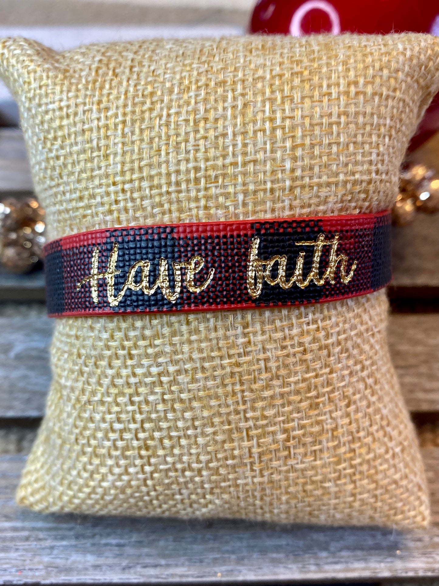 Have Faith Plaid Snap Bracelet Wrap - Stardust & Moonstone