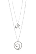 Load image into Gallery viewer, Double Layer Hoop Swirl Necklace - Stardust &amp; Moonstone
