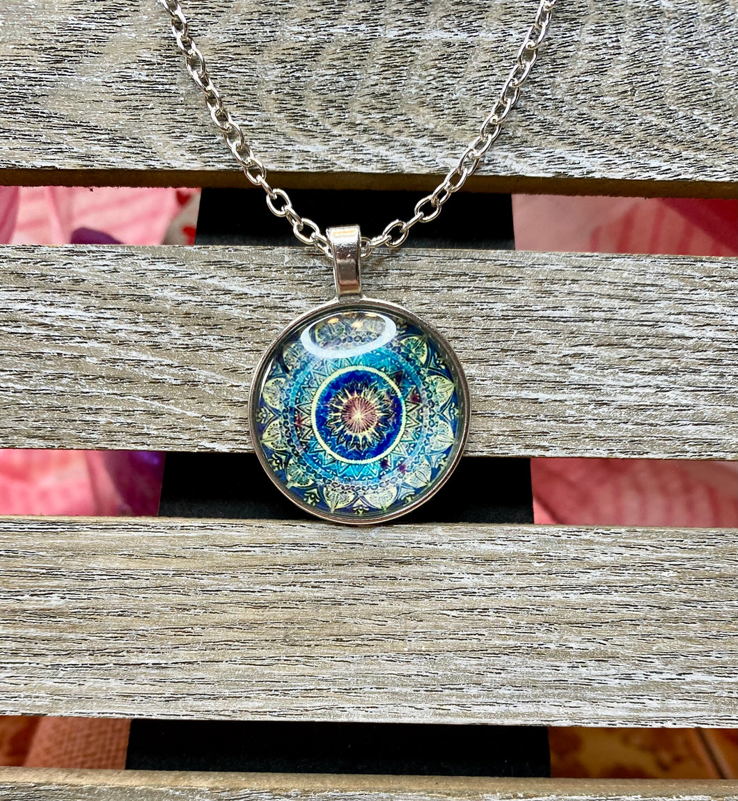 Mandala Pendant Necklace - Stardust & Moonstone