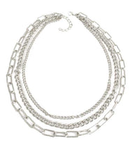 Load image into Gallery viewer, Multi Layer Silver Chain Necklace - Stardust &amp; Moonstone
