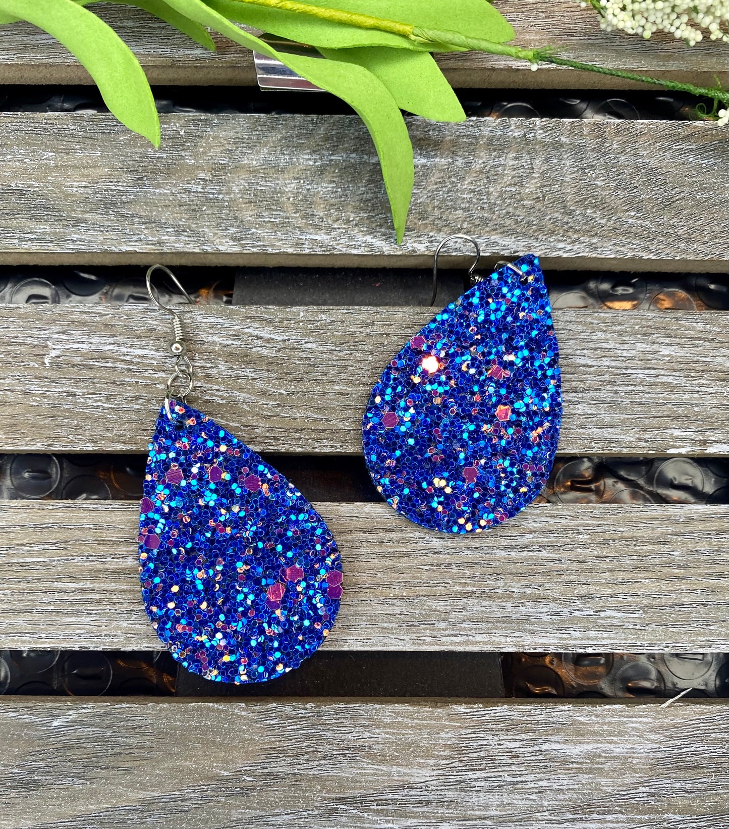 Glitter Teardrop Earrings - Various Colors - Stardust & Moonstone